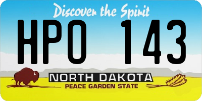 ND license plate HPO143