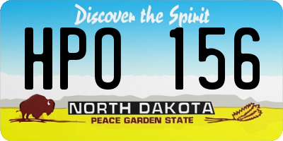 ND license plate HPO156