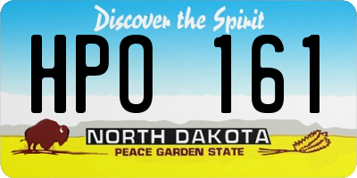 ND license plate HPO161