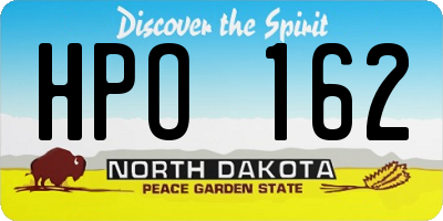 ND license plate HPO162