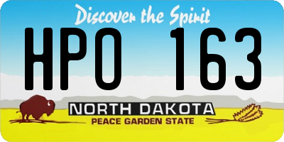 ND license plate HPO163