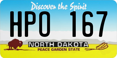ND license plate HPO167