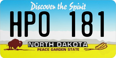 ND license plate HPO181