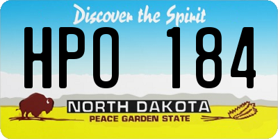 ND license plate HPO184