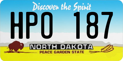 ND license plate HPO187