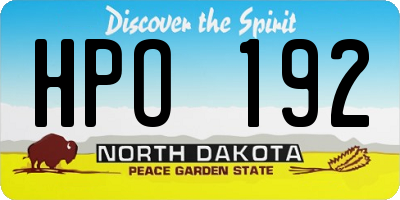ND license plate HPO192