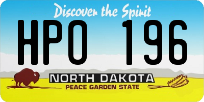 ND license plate HPO196