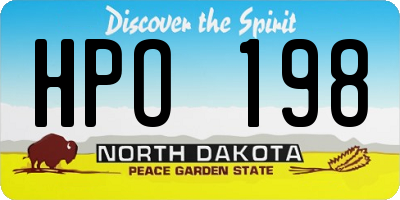 ND license plate HPO198