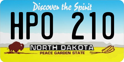 ND license plate HPO210