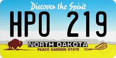 ND license plate HPO219