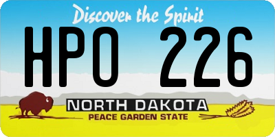 ND license plate HPO226
