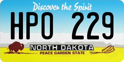 ND license plate HPO229