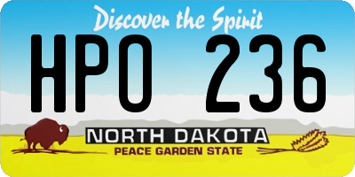ND license plate HPO236