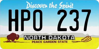 ND license plate HPO237