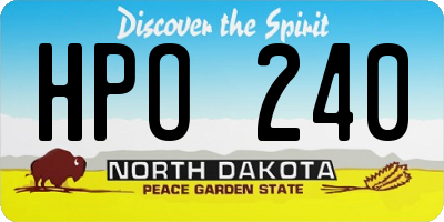 ND license plate HPO240