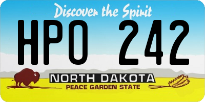 ND license plate HPO242