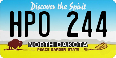 ND license plate HPO244
