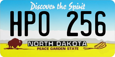 ND license plate HPO256