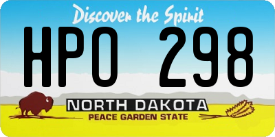 ND license plate HPO298