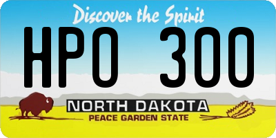 ND license plate HPO300