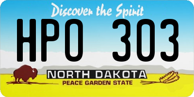 ND license plate HPO303