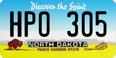 ND license plate HPO305