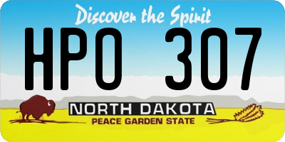 ND license plate HPO307