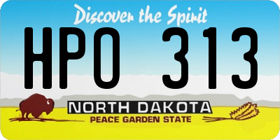 ND license plate HPO313