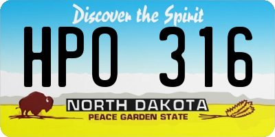 ND license plate HPO316
