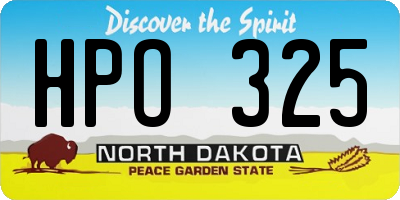 ND license plate HPO325