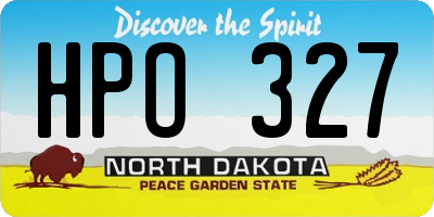 ND license plate HPO327