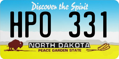 ND license plate HPO331