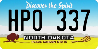 ND license plate HPO337