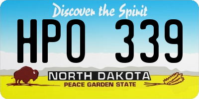 ND license plate HPO339