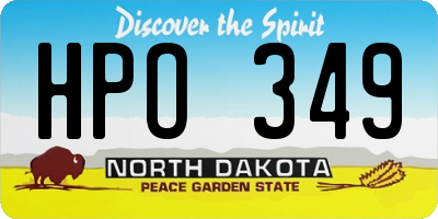ND license plate HPO349