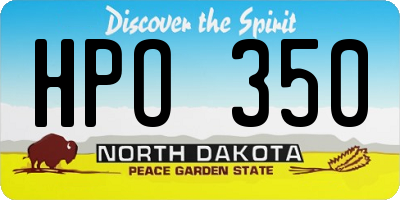 ND license plate HPO350