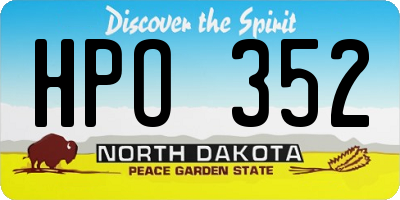 ND license plate HPO352
