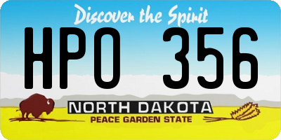 ND license plate HPO356