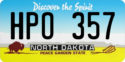 ND license plate HPO357