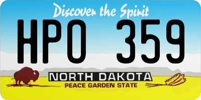 ND license plate HPO359