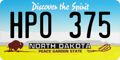 ND license plate HPO375