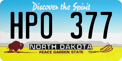 ND license plate HPO377