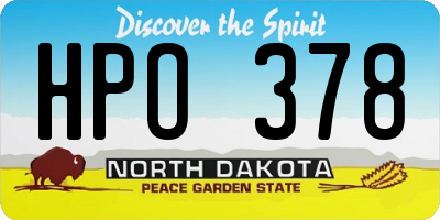 ND license plate HPO378