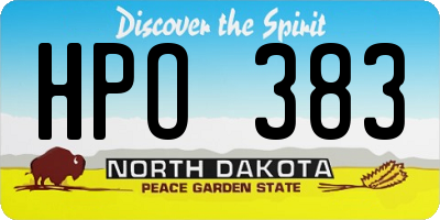 ND license plate HPO383