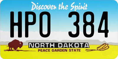 ND license plate HPO384