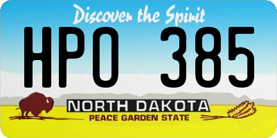 ND license plate HPO385