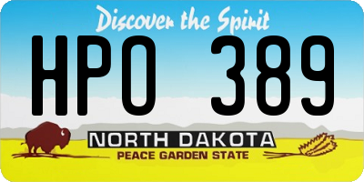 ND license plate HPO389