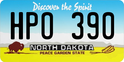 ND license plate HPO390