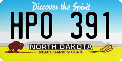 ND license plate HPO391