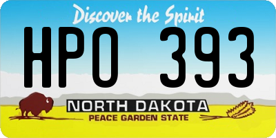 ND license plate HPO393